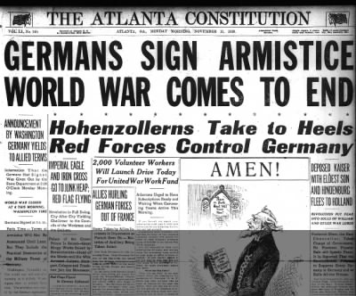 Germans Sign Armistice World War Comes to End